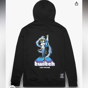Black and blue Twitch x Street Fighter 6 Hoodie Sz:XL